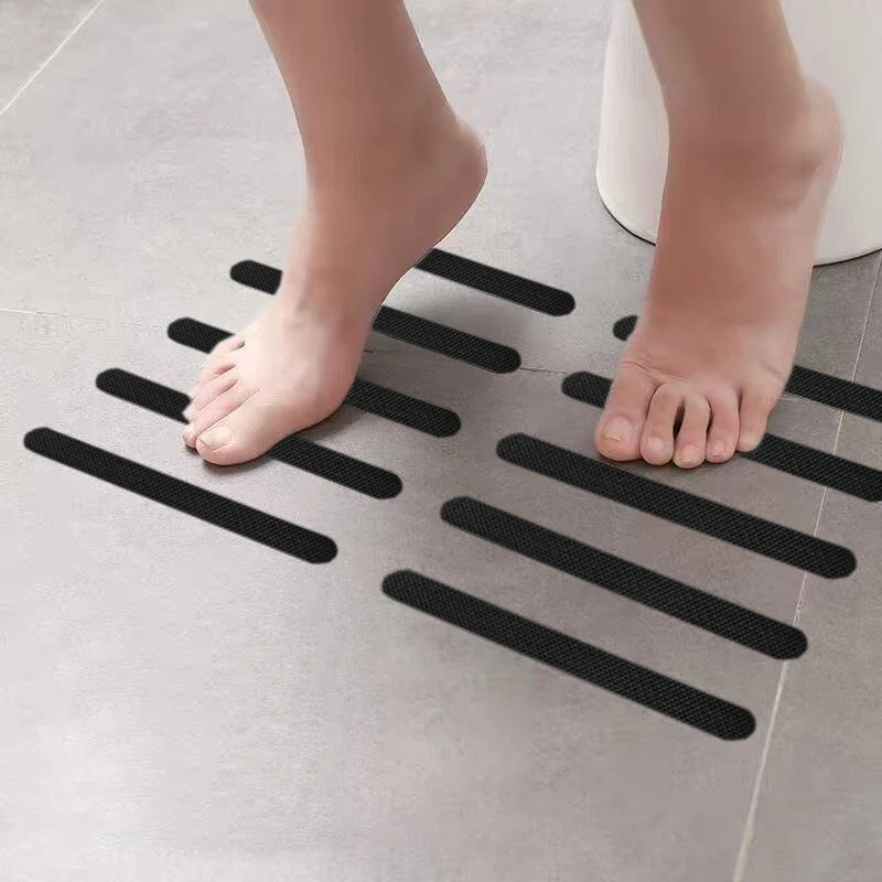 24 Pieces of Black Anti-Slip Tape, 2cm X 25cm, Bathroom Anti-Slip Tape, No Cutting Required, Self-Adhesive, Suitable for Indoor/Outdoor Stairs, Bathtubs, Boats, Swimming Pools, Stair Steps, Safety Anti-Slip Tape