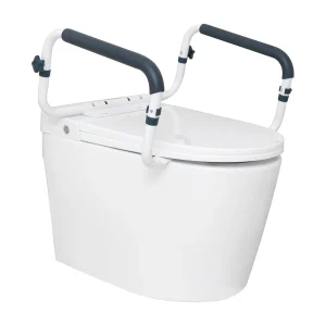SucceBuy Toilet Safety Rail 300LBS Capacity Seat Adjustable Width Fit Most Toilets Toilet Handles Grab Bars for Disabled Seniors