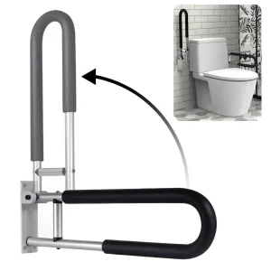 23.6-inch Durable Adjustable Aluminum Alloy Toilet Safety Rail - Bathroom Handrail for Elderly, Disabled - Support Aid