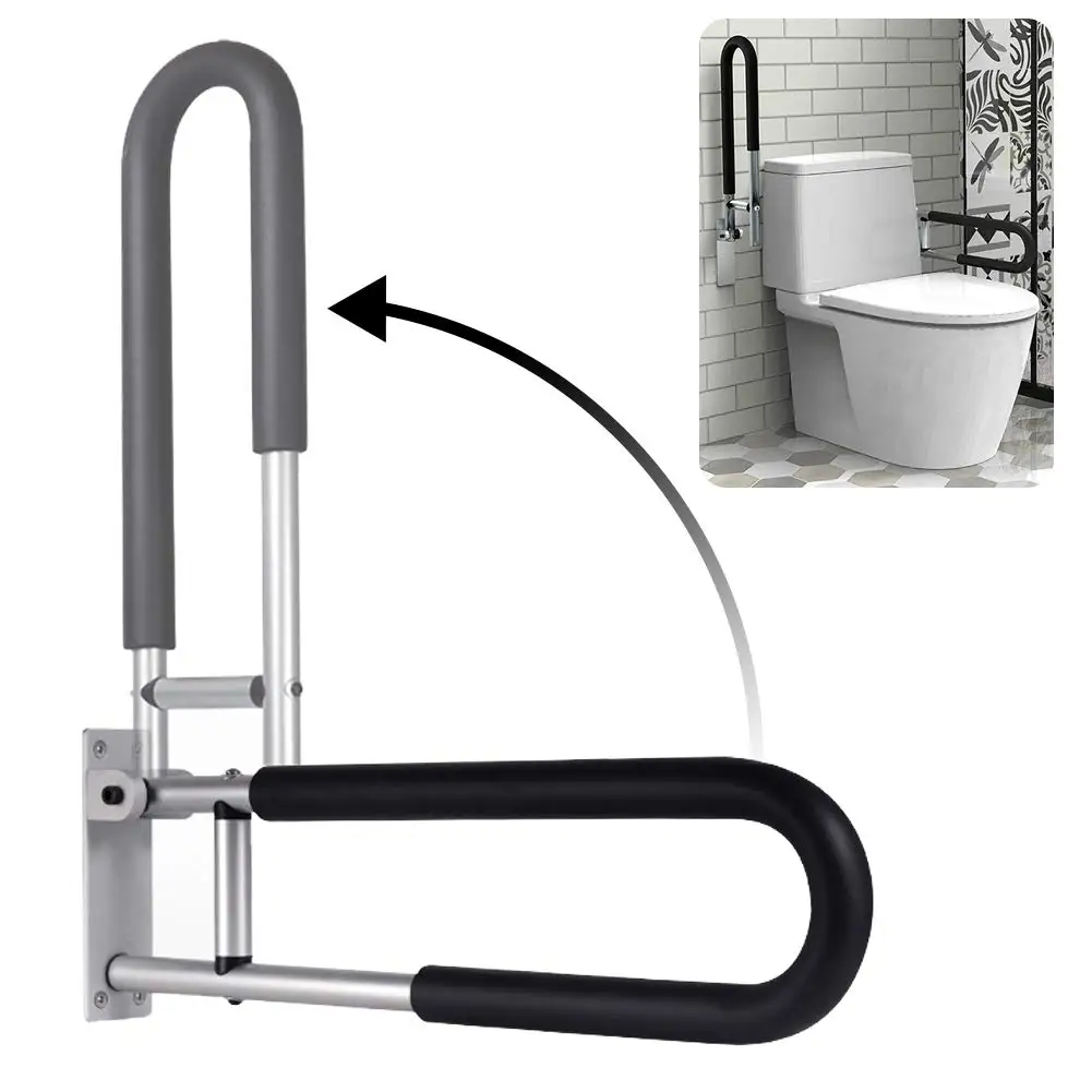 23.6-inch Durable Adjustable Aluminum Alloy Toilet Safety Rail – Bathroom Handrail for Elderly, Disabled – Support Aid