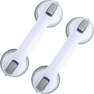 Grab Bars for Bathtubs and Showers, 2 Pack Shower Handle 12 Inch Strong Suction Shower Bar for Shower Chair, Bathroom Grab Bar