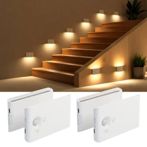 LED Motion Sensor Night Light Dimmable Rechargeable Ambient Light with Magnetic Suction, for Cabinet/Living Room/Hallway/Stair