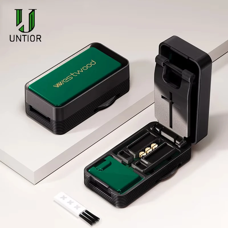 UNTIOR Pill Cutter Portable Precise Cutting Into Half / Quarter with Sealed Storage Organizer Medicine Tablet Splitting Splitte