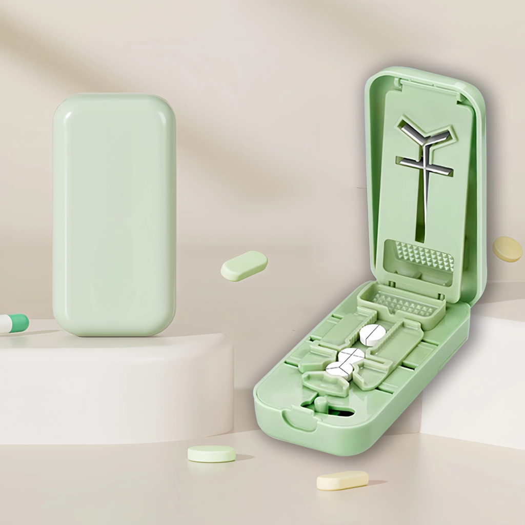 Professional Pill Cutter with Centering Device Safety Blade for Tablets with Stainless Steel for Vitamin Travel Pill Splitter