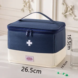Lightweight Folding Oxford Cloth Medical Medicine Box Large Capacity Durable Essential Makeup Bag for Home and Travel Storage ﻿