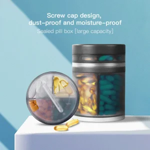 Sealed Pill Storage Container – Large Capacity 400ml Stackable Organizer