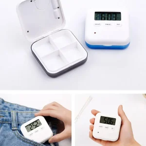 Smart Pill Organizer with 5 Alarms & Vibration Alert – 4 or 6 Compartments